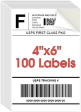 MaxGear 4x6 inch Shipping Address Labels,for Inkjet or 4" x 6", Clear, White 