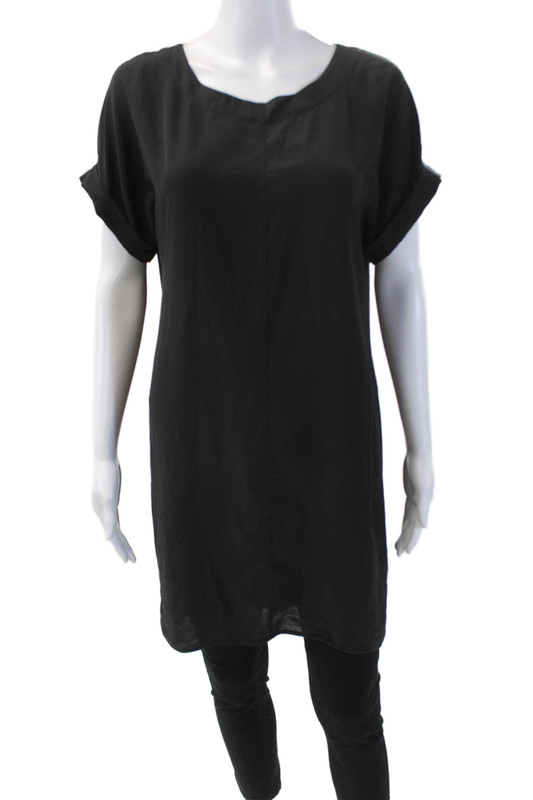Everlane Womens Scoop Neck Short Sleeve Lined Basic Top Black Size S