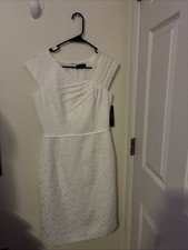 New With Tags, Tahari Arthur S. Levine Brand, Size 4 White Color Dress