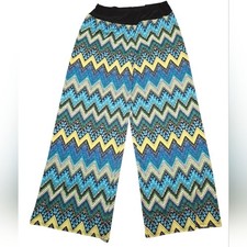 Wide Leg Colorful Boho Stetch Pull On Pants