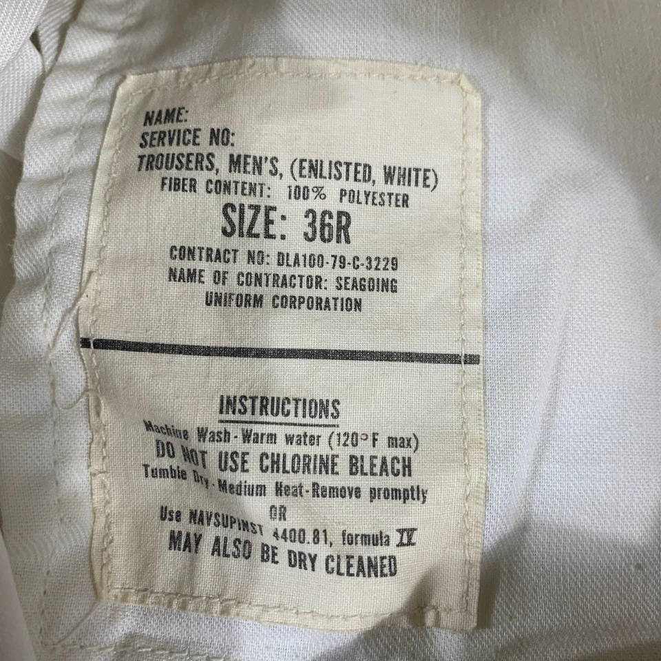 Pantalones de servicio de colección Navy para hombre 32x30 White Sea Going uniforme pantalones acampanados años 70 Foto 4 de 4