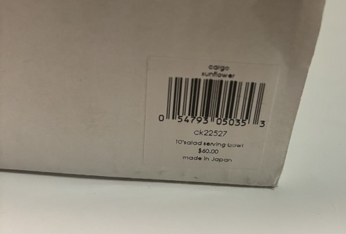 Calvin Klein Cargo Collection 10" Salad Serving Bowl Sunflower New In Box NWT - Picture 6 of 7