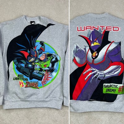MAD Mask & Disguise Toy Story Buzz Lightyear Vs Zurg Gray Heavyweight Sweatshirt
