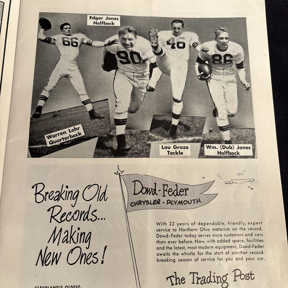 November 7, 1948 Baltimore Colts at Cleveland Browns AAFC Football Program - Image 4 of 4