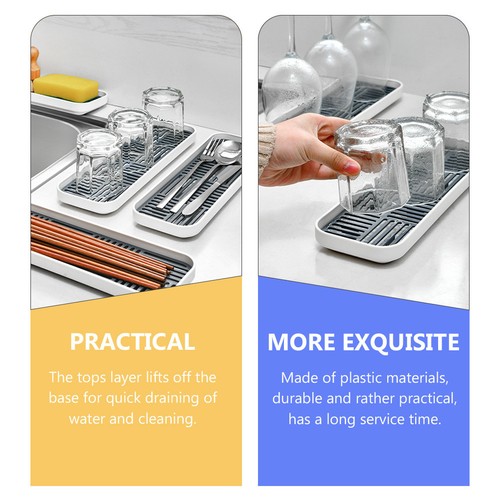 Large Capacity Dish Drainer Draining Board with Drip Tray Bowl Filter Trays - Foto 2 di 12