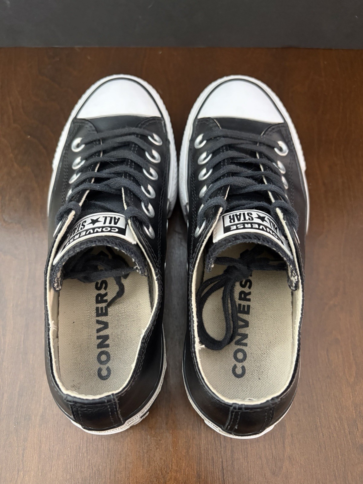 Converse Women's Black Leather Chuck Taylor All Star Lift Sneakers/Shoes Size 5 thumbnail 8