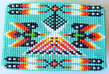 Beaded Native American Seed Bead Belt Buckle 4 1/4" x 2 3/4" Thunderbird Design