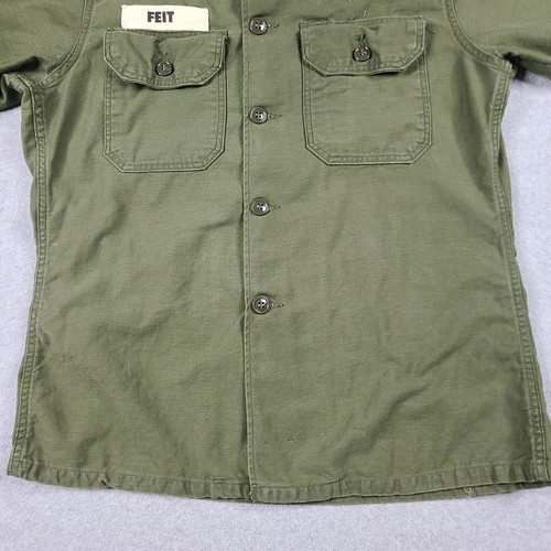 Camicia vintage OG 107 uomo 15,5 x 33 verde anni 70 militare esercito bottoni raso - Foto 3 di 12