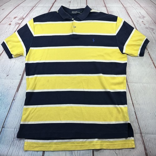 Polo by Ralph Lauren uomo giallo blu maglione a righe manica corta polo tg Lrg - Foto 2 di 8