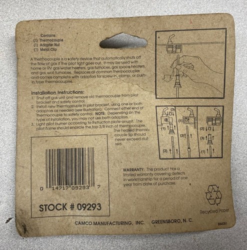 Camco Universal 18" Thermocouple Kit  #09273 - Picture 2 of 2