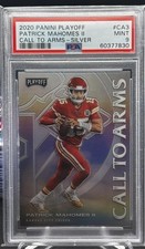 Patrick Mahomes II 2020 Panini Playoff Call to Arms Silver Prizm PSA 9 Mint 