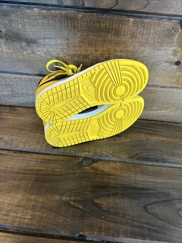 Nike Air Jordan 1 Retro Alto OG Polen Amarillo y Negro Tenis Zapatos Hombres Talla 7.5 - Imagen 10 de 15