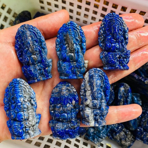 TOP Natural Lapis lazuli quartz skull hand carved crystal healing 1PC - Picture 13 of 17