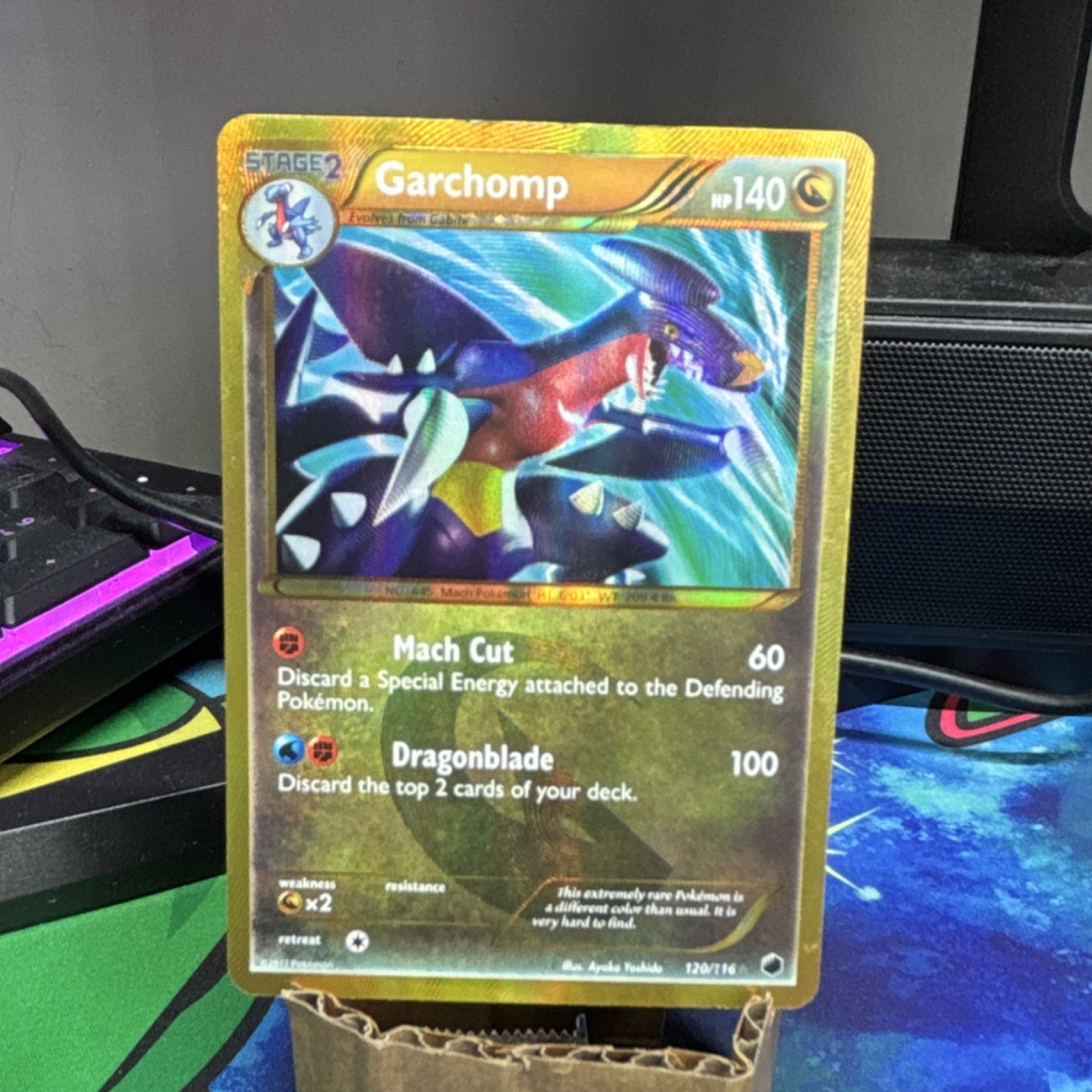 Pokémon Garchomp Secret Rare Full Art Holo Plasma Freeze 120/116 Mach Cut HP140