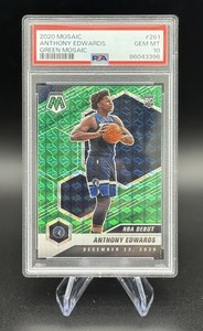2020 Panini Mosaic Reactive Green Prizm #261 Anthony Edwards RC Rookie PSA 10