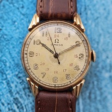 Vintage 14k Solid Gold Omega Medicus Hand-Winding Men's Wristwatch Cal 23.4 SC