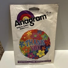 Vintage Anagram Floral Thank You Balloon 18”-make offers!