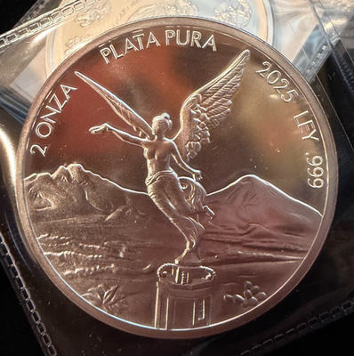 #ad #ad 2025 Mexico LIBERTAD TRIBUTE – 2 TROY OUNCE .999 Fine Silver BU ONZA IN STOCK $204.95