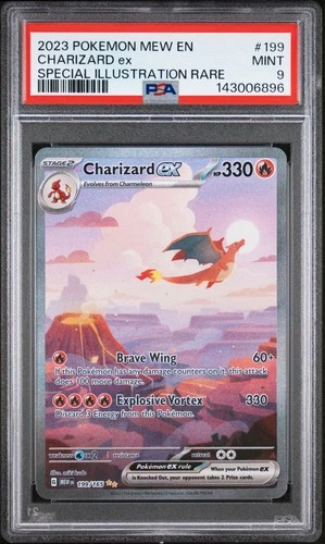 2023 POKEMON MEW EN-151 SPECIAL ILLUSTRATION RARE #199 CHARIZARD EX PSA 9