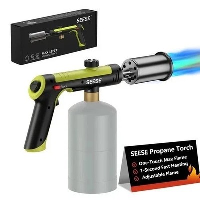 SEESE Powerful Propane Torch Gun,Kitchen Cooking Torch With One-Touch Max Fir...