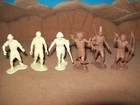 Lot of  six original vintage Marx Jungle Jim playset figures; hunters & natives