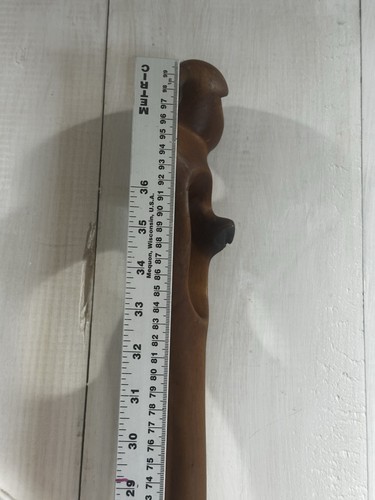 Vintage handgeschnitzter Gehstock aus Holz - Stammesgesicht Design - Kunsthandwerk Volkskunst - Bild 12 von 12