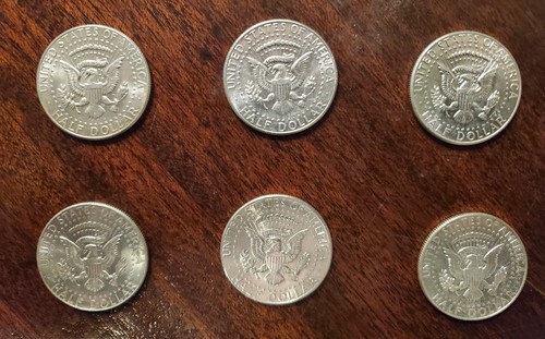 Moneda de medio dólar Kennedy 1964 90 plata de Estados Unidos sin circular AU - Imagen 7 de 12