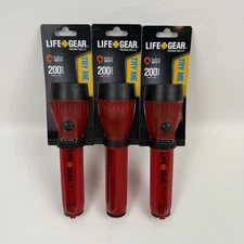 Three Life Gear LG124 Plastic Glow 8 Lumens Red Battery LED Flashlight (3 Units)