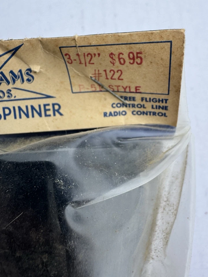 Vintage NIP Williams Brothers #122 P51 Style Mustang Spinner Black RC Airplane - Image 3 of 3