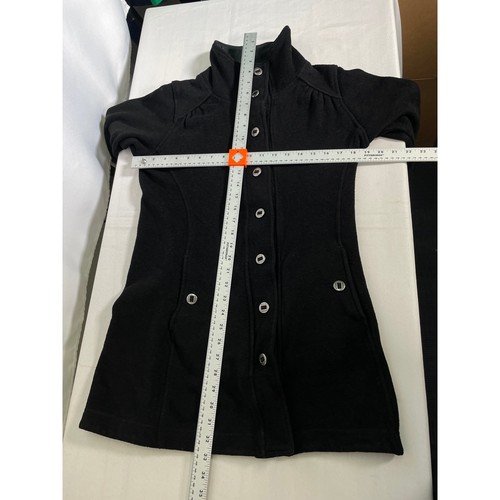 Kuhl Alfpaca Fleece Black Button Front Longline Coat Jacket Women's SMALL - Picture 12 of 12
