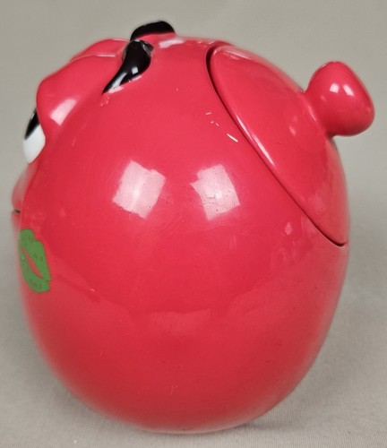 M&M Red Ceramic Cookie Jar Candy Galerie Green Kiss Lips 2003 Vintage Valentines - Picture 4 of 14