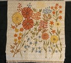 Vintage Pier One Embroidered Table Runner 70" Fall Floral