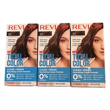 3 REVLON TOTAL COLOR Clean  Vegan Hair Color Medium Ash Brown 51