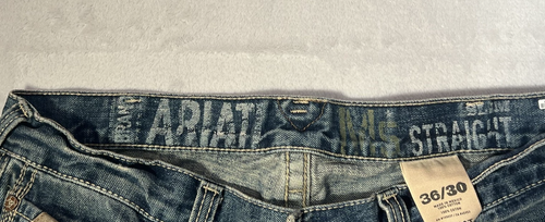 Ariat Jeans Mens 36/30 Blue Denim M5 Straight Cowboy Chore Work Thrashed Stained - Picture 2 of 9