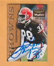Antonio Langham Cleveland Browns AUTO Signed 1995 SkyBox Alabama Crimson Tide