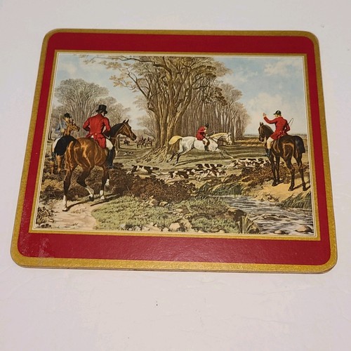 6 Pimpernel English Fox Hunting Placemats 2- 12"x 9", 4- 8.5" x 8.5"  - Picture 11 of 19