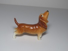 Dachshund With Nose In The Air Bone China Miniature Figure Satin Finish