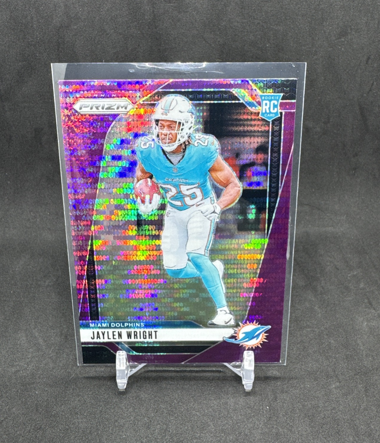 Jaylen Wright 2024 Panini Prizm Rookie Purple Pulsar  RC #348 Miami Dolphins
