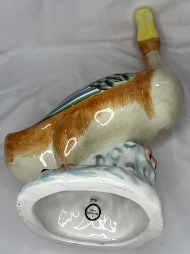 RARE COLORFUL MOTTAHEDEH DESIGN PEKING DUCK GLAZED PORCELAIN MADE IN ITALY 🔥 - Picture 10 of 15