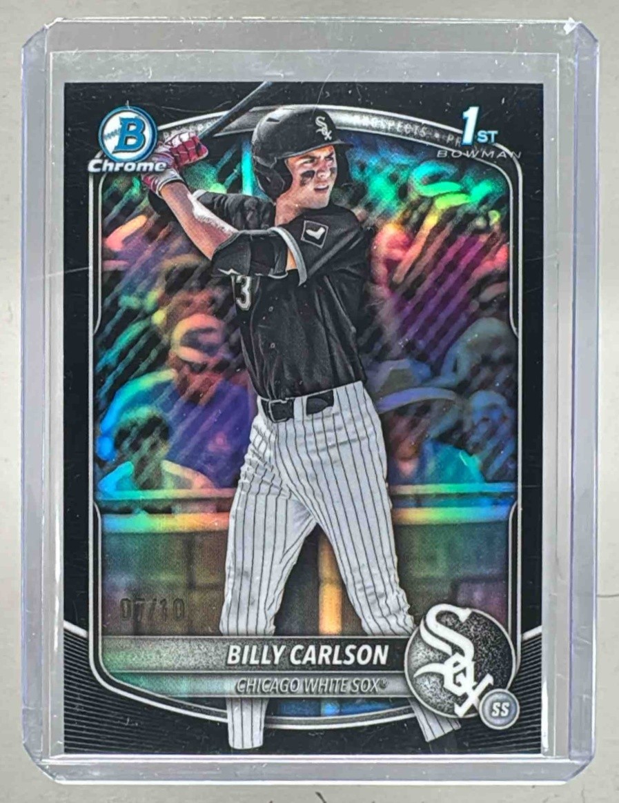 Billy Carlson 2025 Bowman Chrome Draft #BDC-10 Black Refractor 1st RC /10