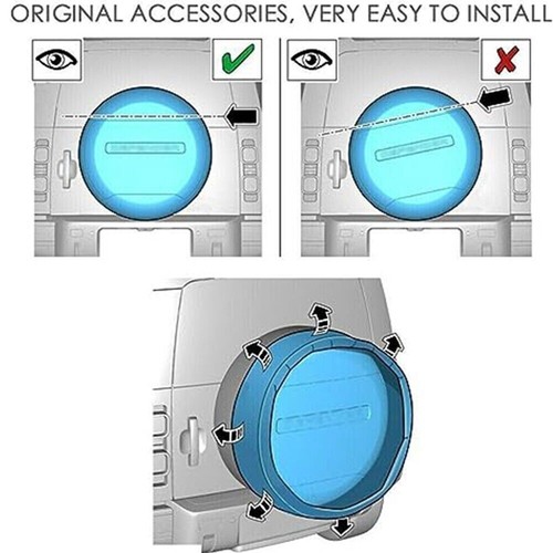 Spare Tire Wheel Cover Rear Tyre Fits LR Defender 130 110 90 2020-2025 - Picture 6 of 11