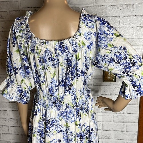 Soft Surroundings Rosana maxi dress l large blue floral - Picture 9 of 11