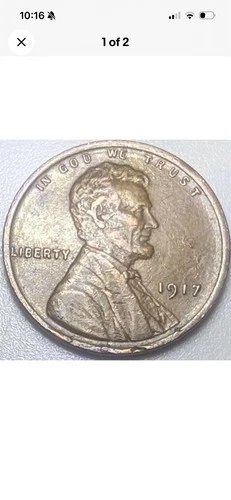 1917 Lincoln Wheat Cent No Mint Mark Good Condition