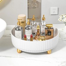 360 Rotating Makeup Organizer Lazy Susan Perfume Tray Skincare Cosmetic Storage