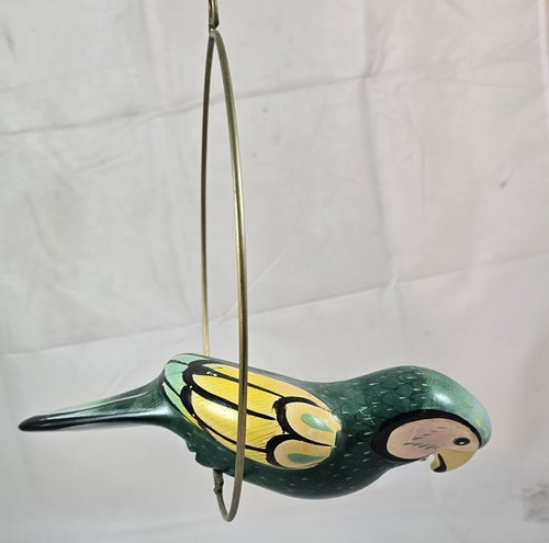 Vintage Keramik Mexiko Volkskunst hängender Vogel Papagei Hoop - Bild 5 von 12