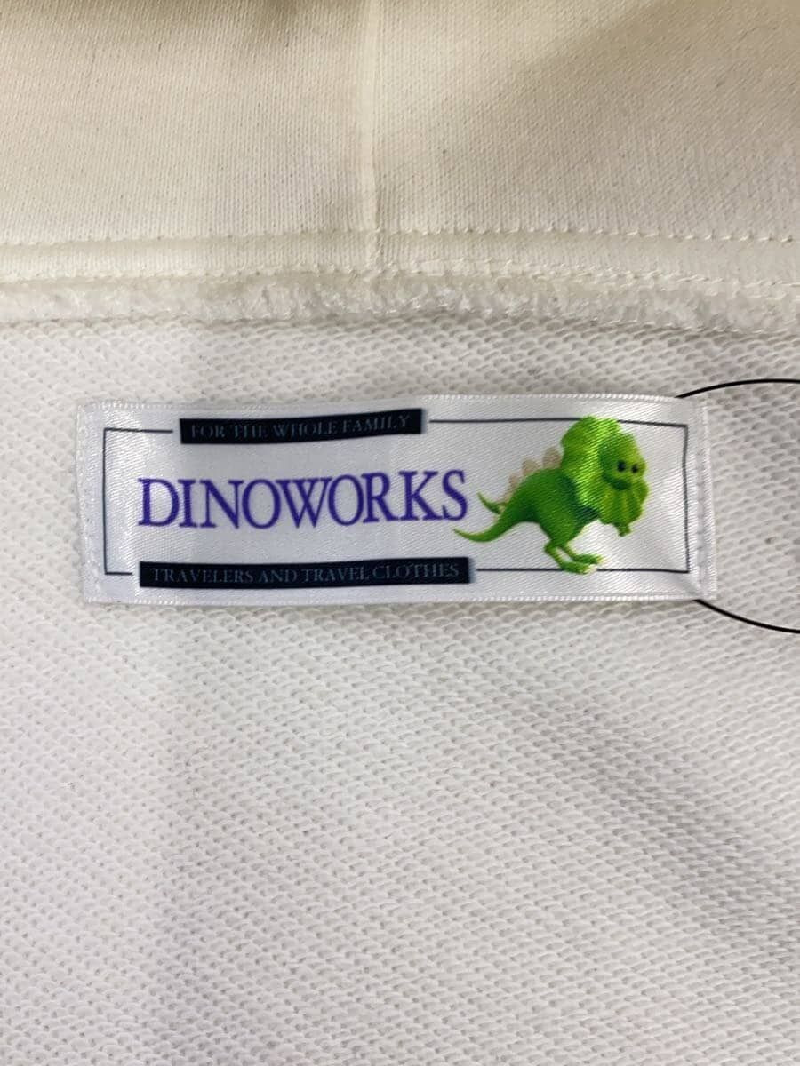Other Brands Zip Hoodie DINOWORKS Paris Up FREE Cotton White Used Other Brands Zip Hoodie DINOWORKS Paris Up FREE Cotton White Used