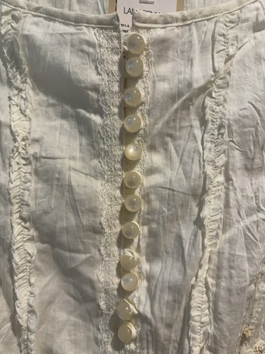 Venezia Lane Bryant Women’s 22/24 Lace Embroidery Pearl Button Short Sleeve Top - Picture 7 of 8