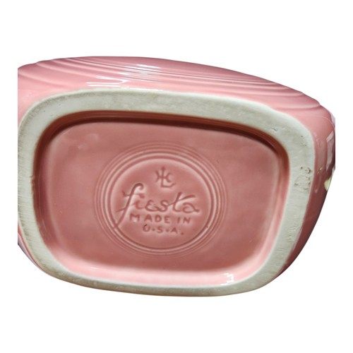 Vintage Original Fiestaware Disk Pitcher in P86 Rose Pink Fiesta Ware 7” H - Picture 9 of 9