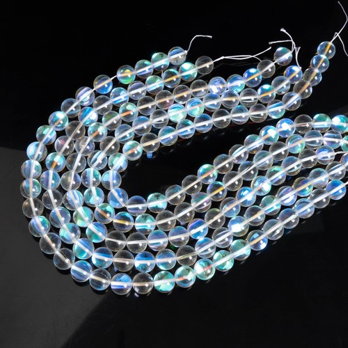 White Rainbow Mystic Aura Quartz Beads Round Loose Beads 6/8/10/12MM - Picture 11 of 11