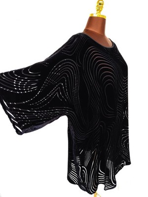  MARINA RINALDI SILK AND VELVET SHIRT MR 23- IT52, DE44, FR48 ,UK 18